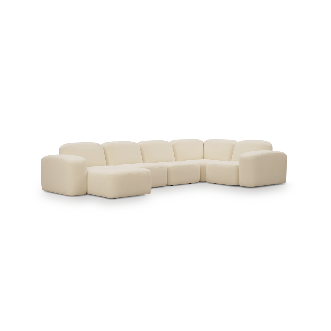 Muse 5 Piece LAF Chaise Modular Sofa - [ Cabarita Natural ]