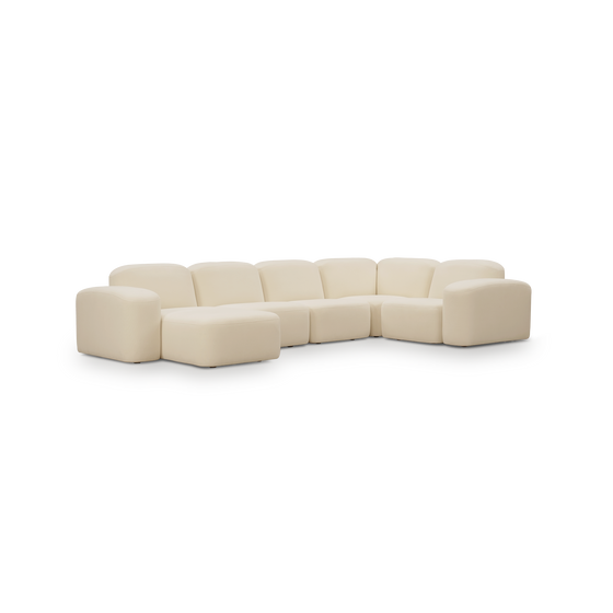 Muse 5 Piece LAF Chaise Modular Sofa - [ Cabarita Natural ]