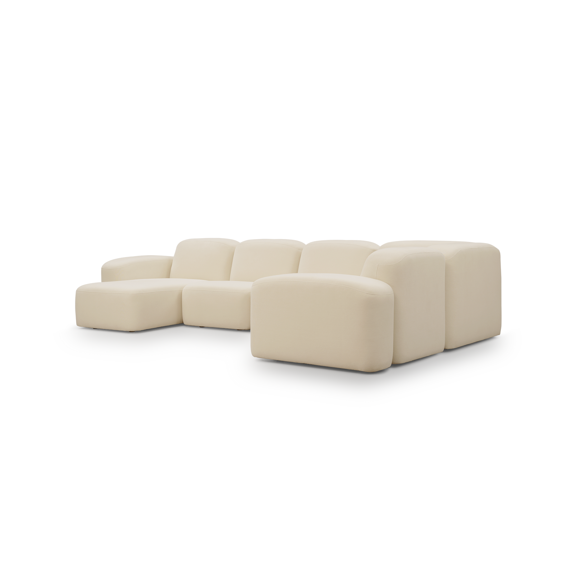 Muse 5 Piece LAF Chaise Modular Sofa - [ Cabarita Natural ]