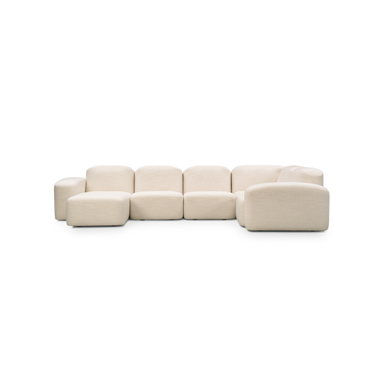 Muse 5 Piece LAF Chaise Modular Sofa - [ Hyams Sable ]