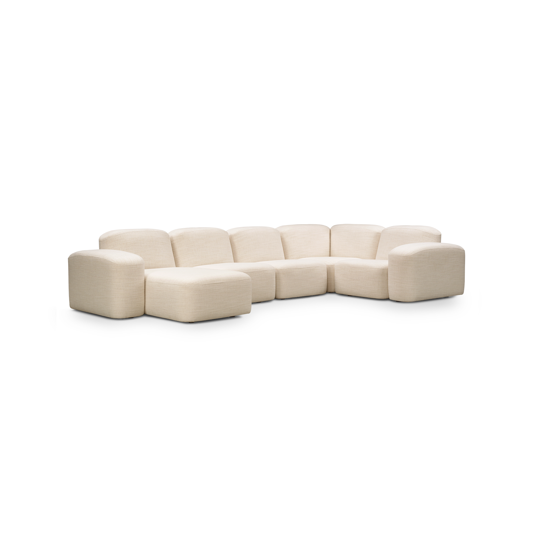 Muse 5 Piece LAF Chaise Modular Sofa - [ Hyams Sable ]