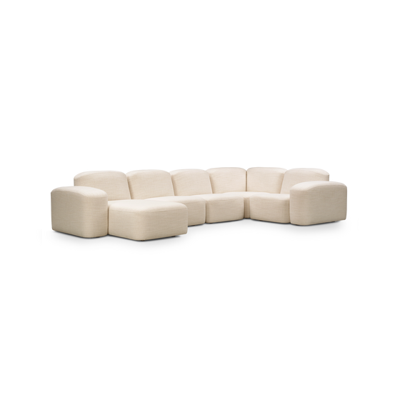 Muse 5 Piece LAF Chaise Modular Sofa - [ Hyams Sable ]