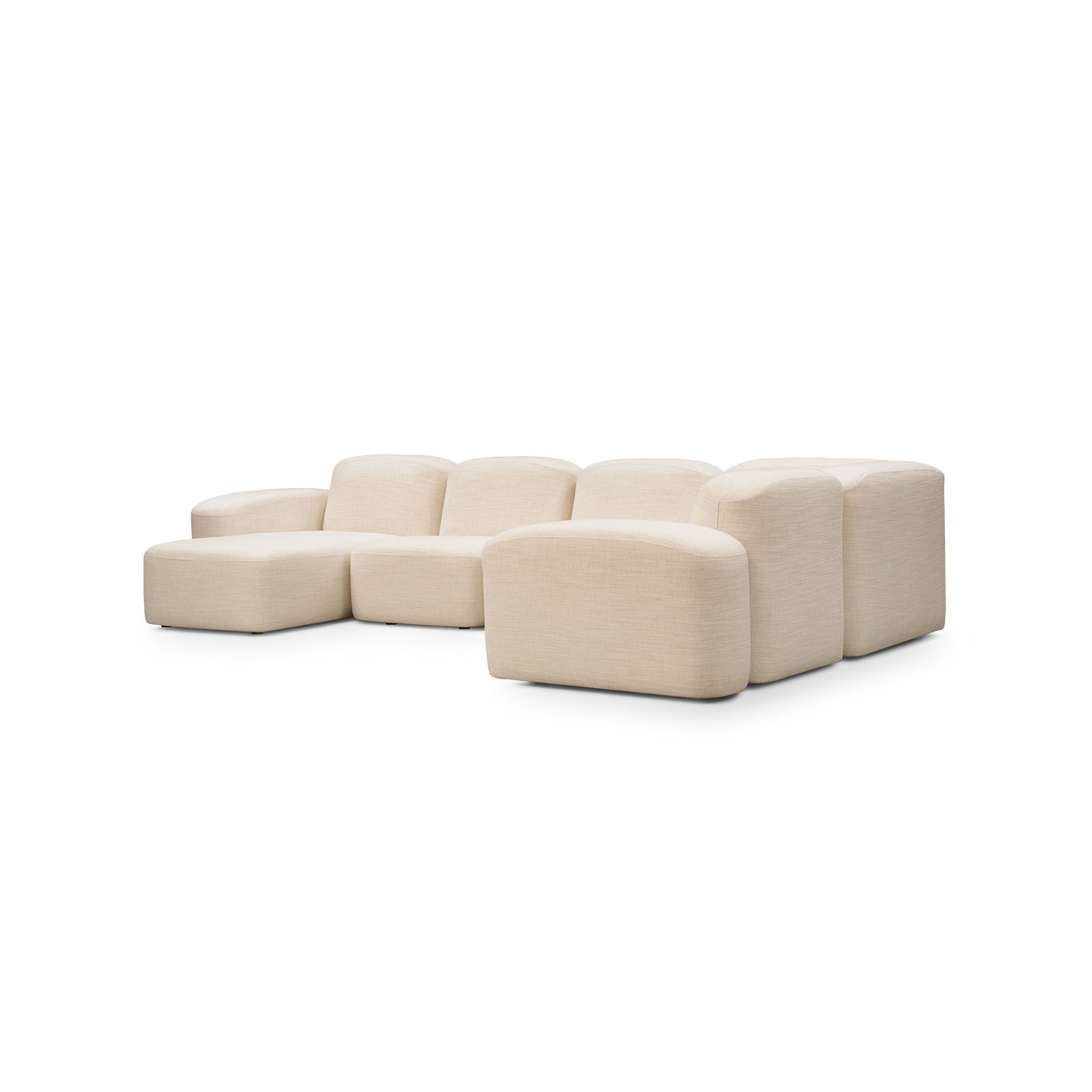 Muse 5 Piece LAF Chaise Modular Sofa - [ Hyams Sable ]