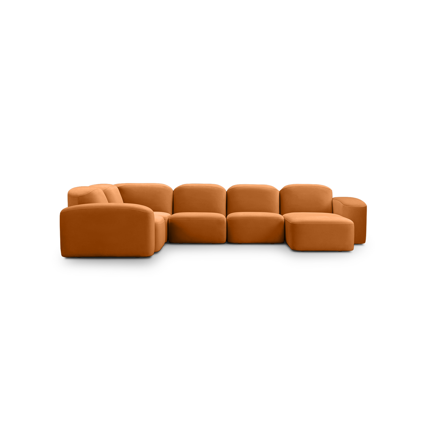 Muse 5 Piece RAF Chaise Modular Sofa - [ Malibu Caramel ]