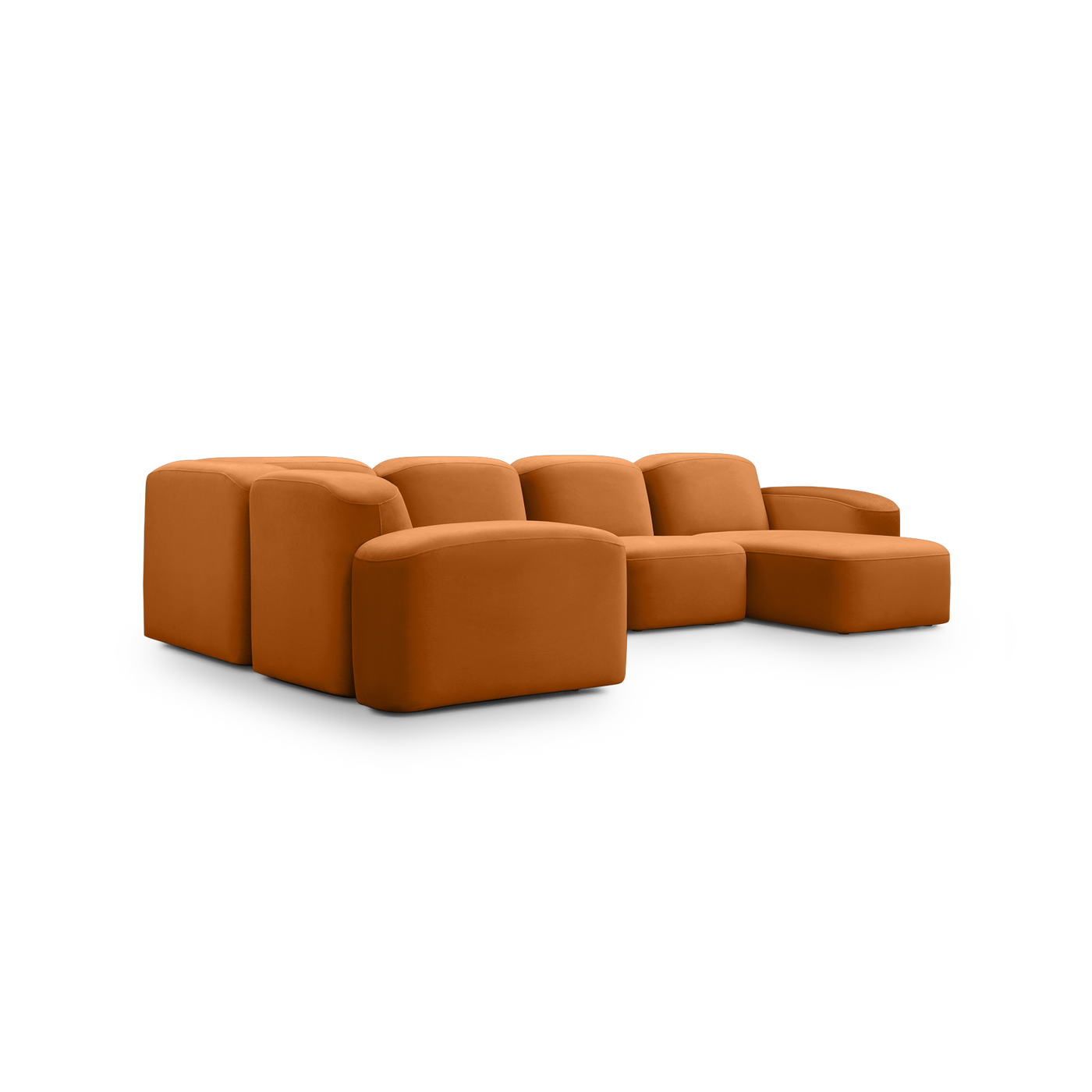 Muse 5 Piece RAF Chaise Modular Sofa - [ Malibu Caramel ]