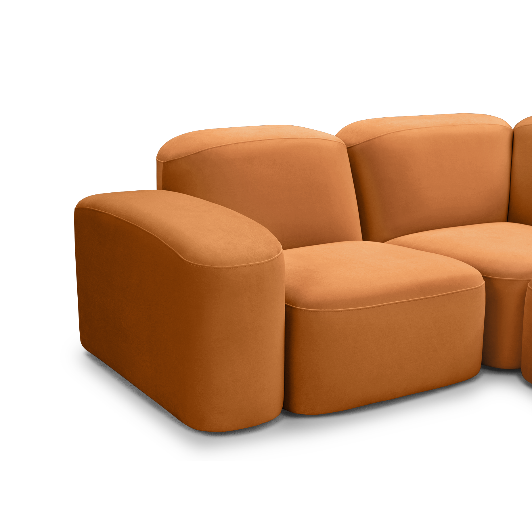 Muse 5 Piece RAF Chaise Modular Sofa - [ Malibu Caramel ]