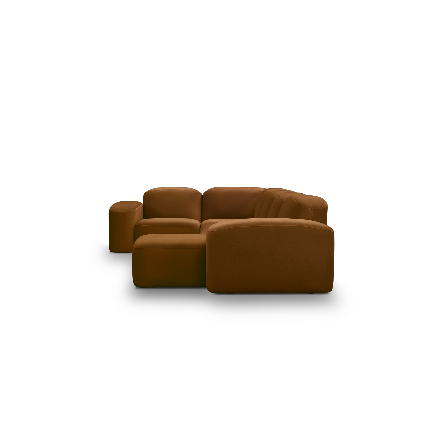 Muse 5 Piece RAF Chaise Modular Sofa - [ Malibu Cognac ]
