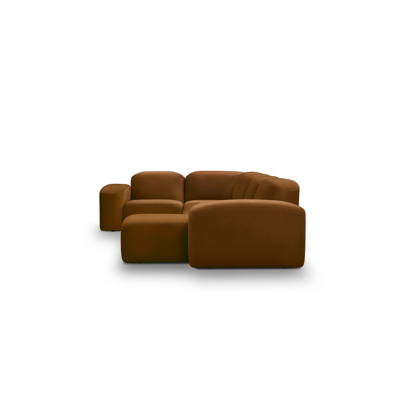Muse 5 Piece RAF Chaise Modular Sofa - [ Malibu Cognac ]
