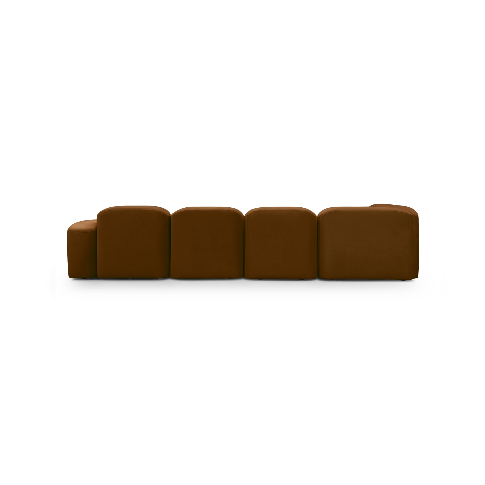 Muse 5 Piece RAF Chaise Modular Sofa - [ Malibu Cognac ]