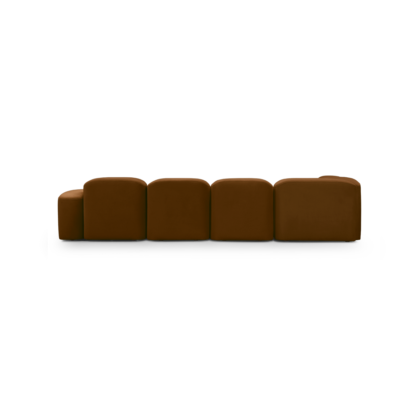 Muse 5 Piece RAF Chaise Modular Sofa - [ Malibu Cognac ]