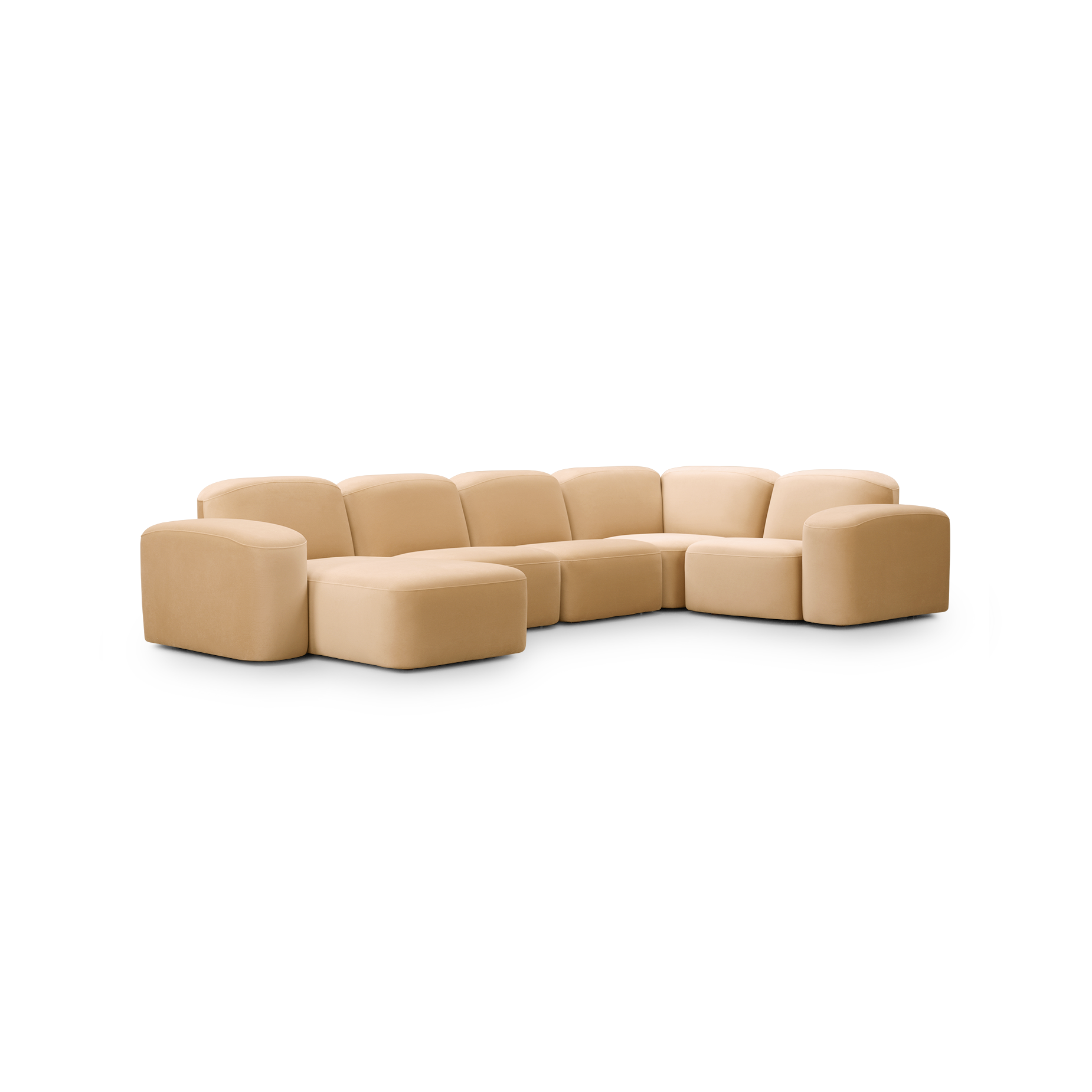Muse 5 Piece RAF Chaise Modular Sofa - [ Malibu Dune ]