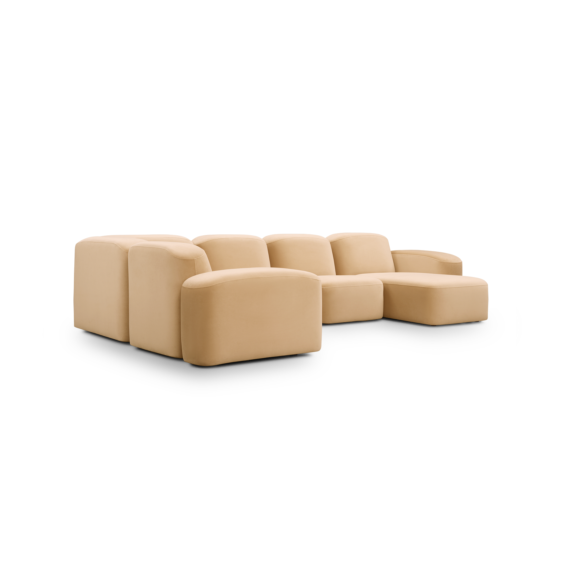 Muse 5 Piece RAF Chaise Modular Sofa - [ Malibu Dune ]