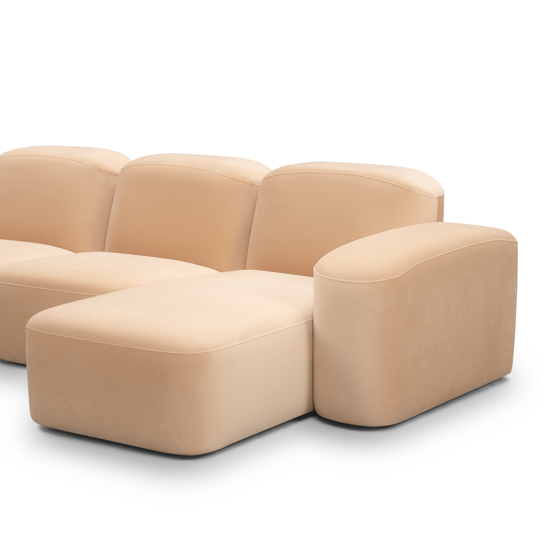 Muse 5 Piece RAF Chaise Modular Sofa - [ Malibu Dune ]