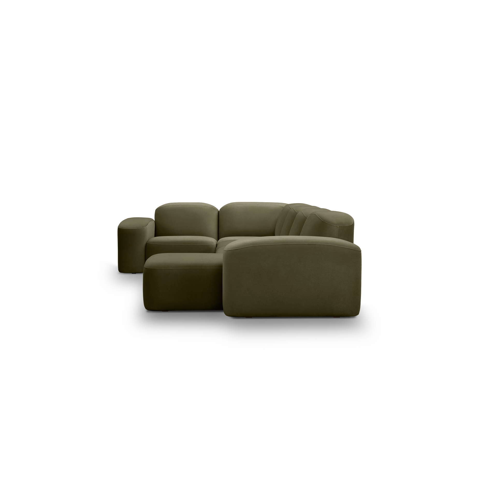 Muse 5 Piece RAF Chaise Modular Sofa - [ Malibu Matcha ]