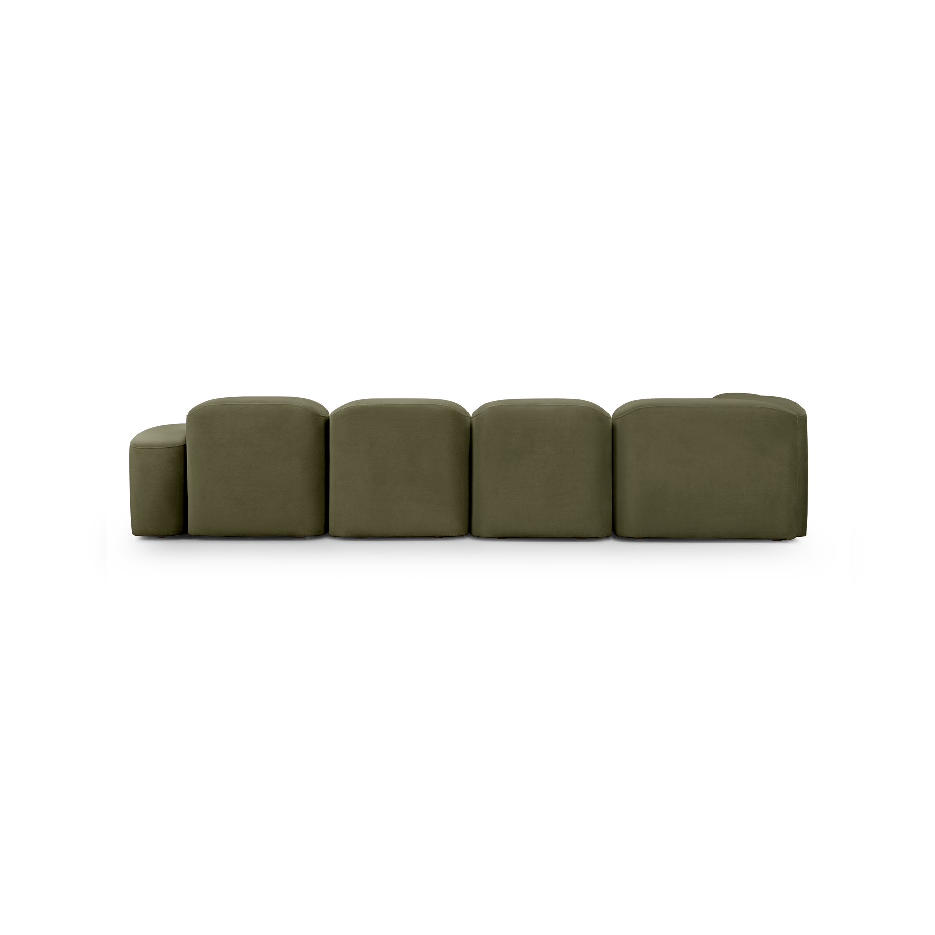 Muse 5 Piece RAF Chaise Modular Sofa - [ Malibu Matcha ]