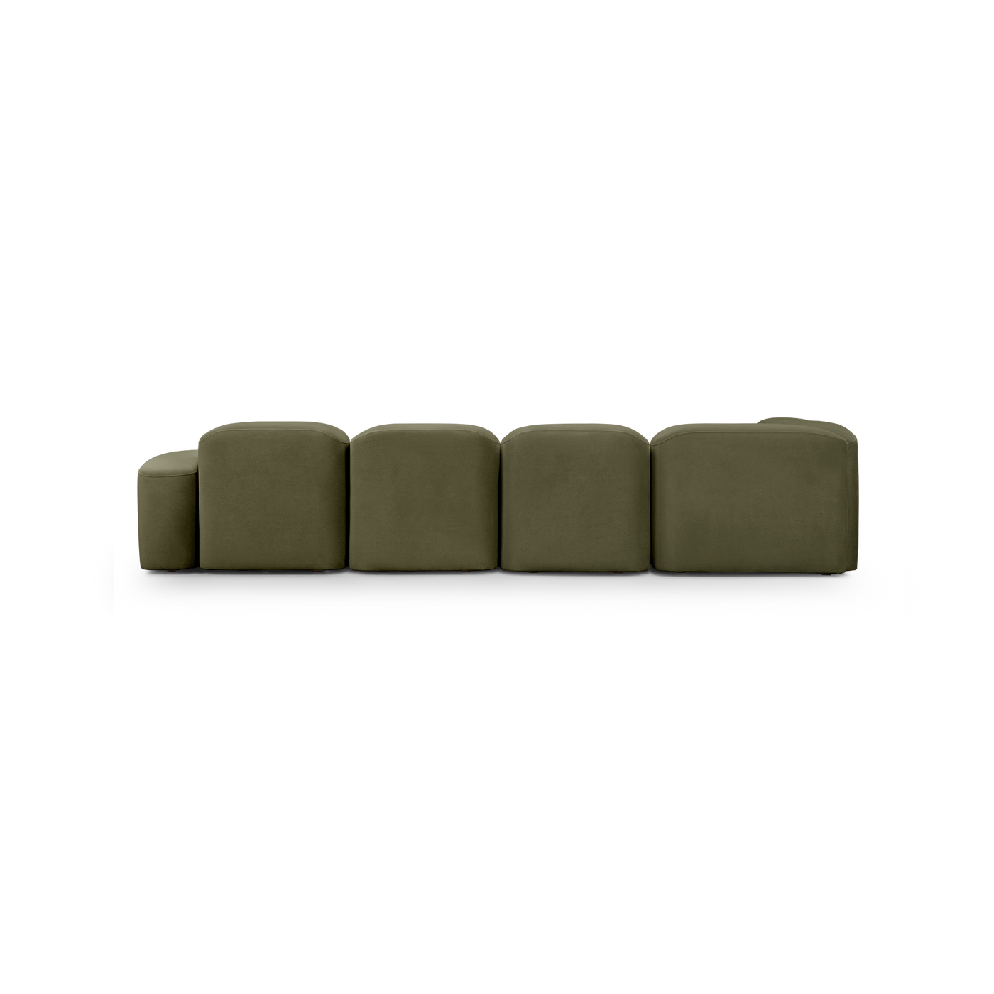 Muse 5 Piece RAF Chaise Modular Sofa - [ Malibu Matcha ]