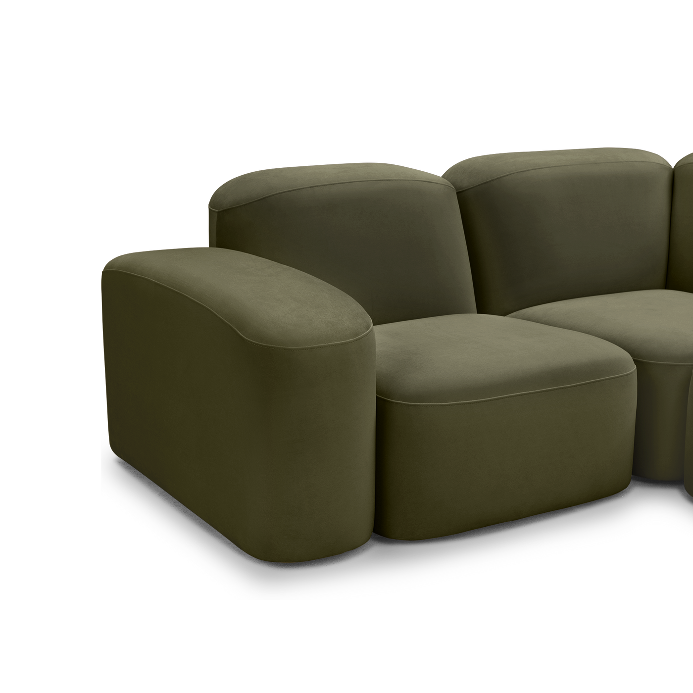 Muse 5 Piece RAF Chaise Modular Sofa - [ Malibu Matcha ]