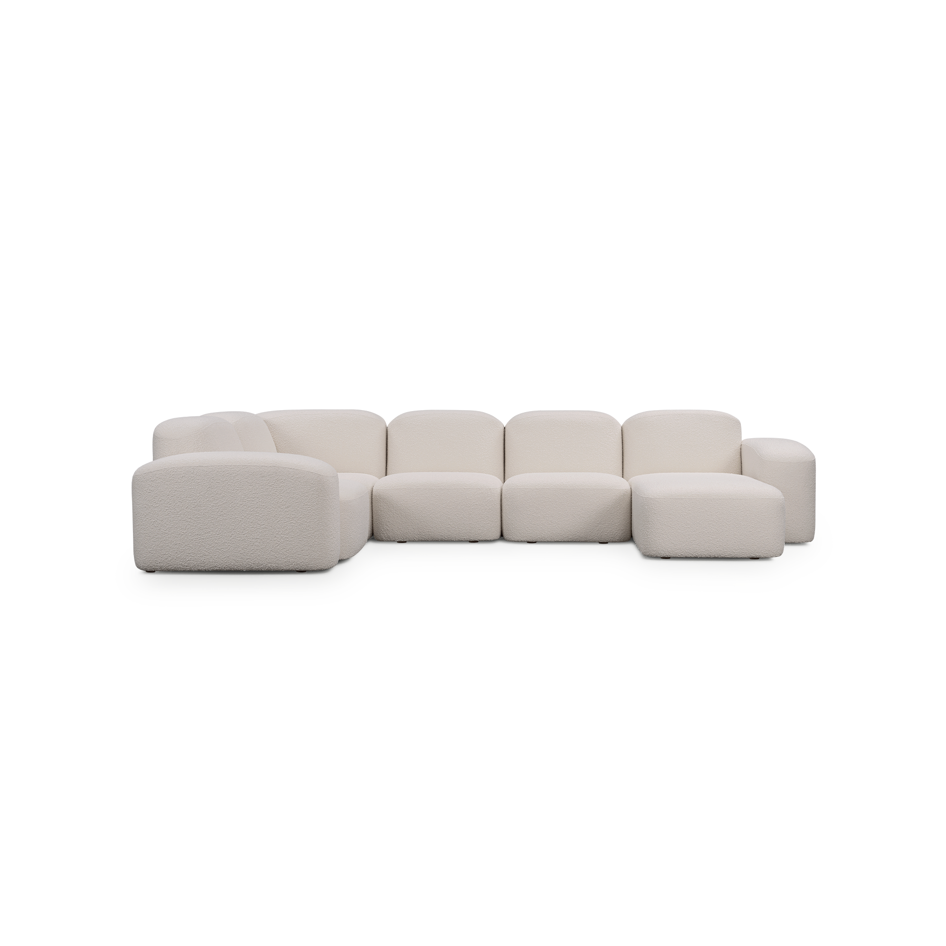 Muse 5 Piece RAF Chaise Modular Sofa - [ Bronte La Creme ]
