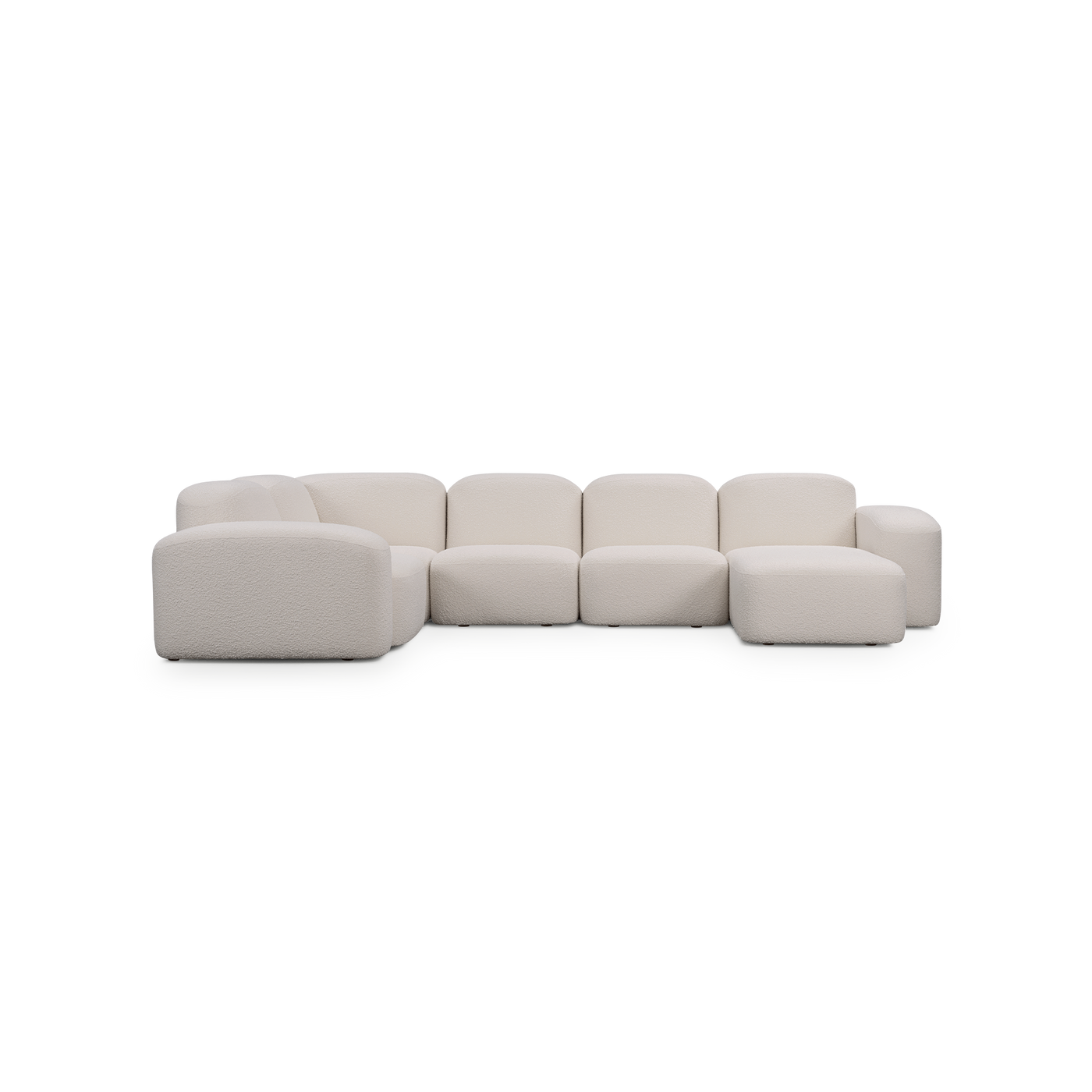 Muse 5 Piece RAF Chaise Modular Sofa - [ Bronte La Creme ]