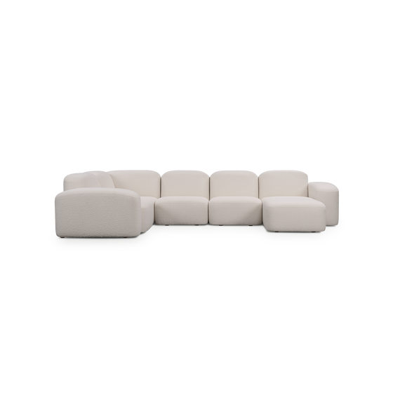 Muse 5 Piece RAF Chaise Modular Sofa - [ Bronte La Creme ]