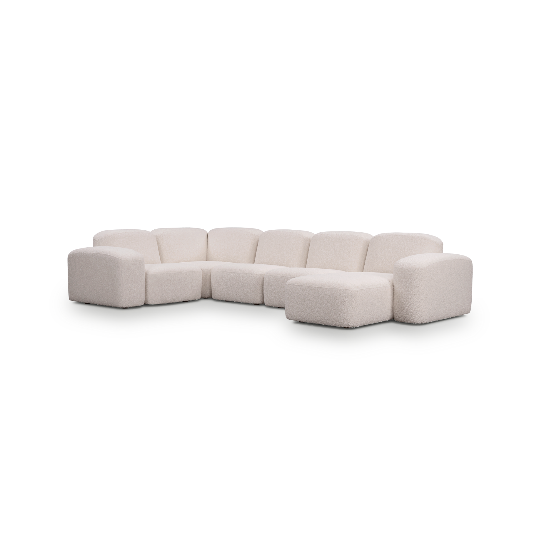 Muse 5 Piece RAF Chaise Modular Sofa - [ Bronte La Creme ]