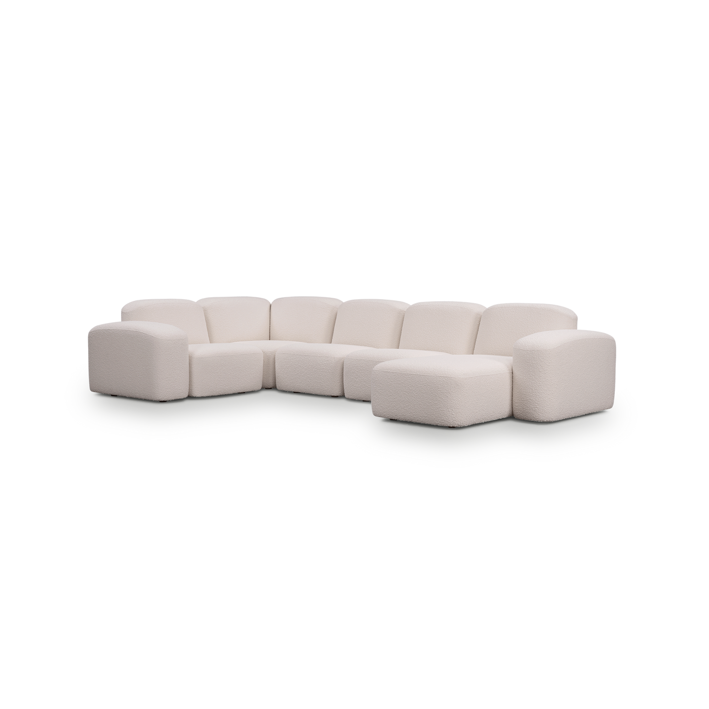 Muse 5 Piece RAF Chaise Modular Sofa - [ Bronte La Creme ]