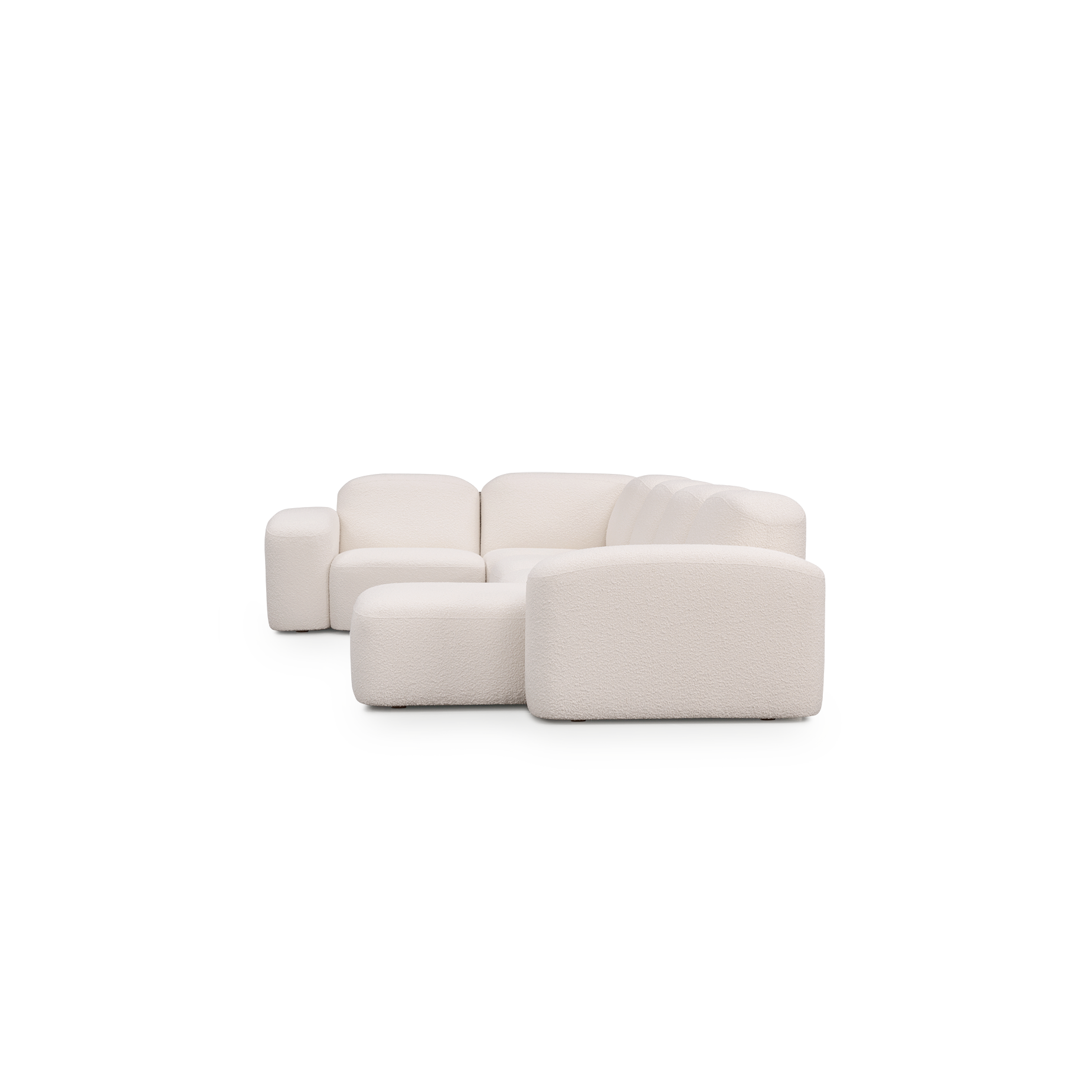 Muse 5 Piece RAF Chaise Modular Sofa - [ Bronte La Creme ]