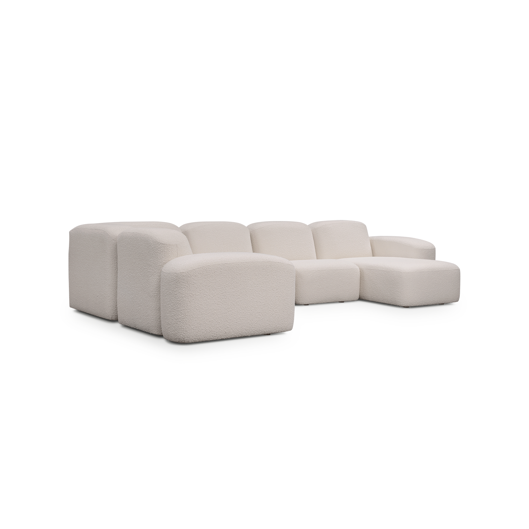 Muse 5 Piece RAF Chaise Modular Sofa - [ Bronte La Creme ]