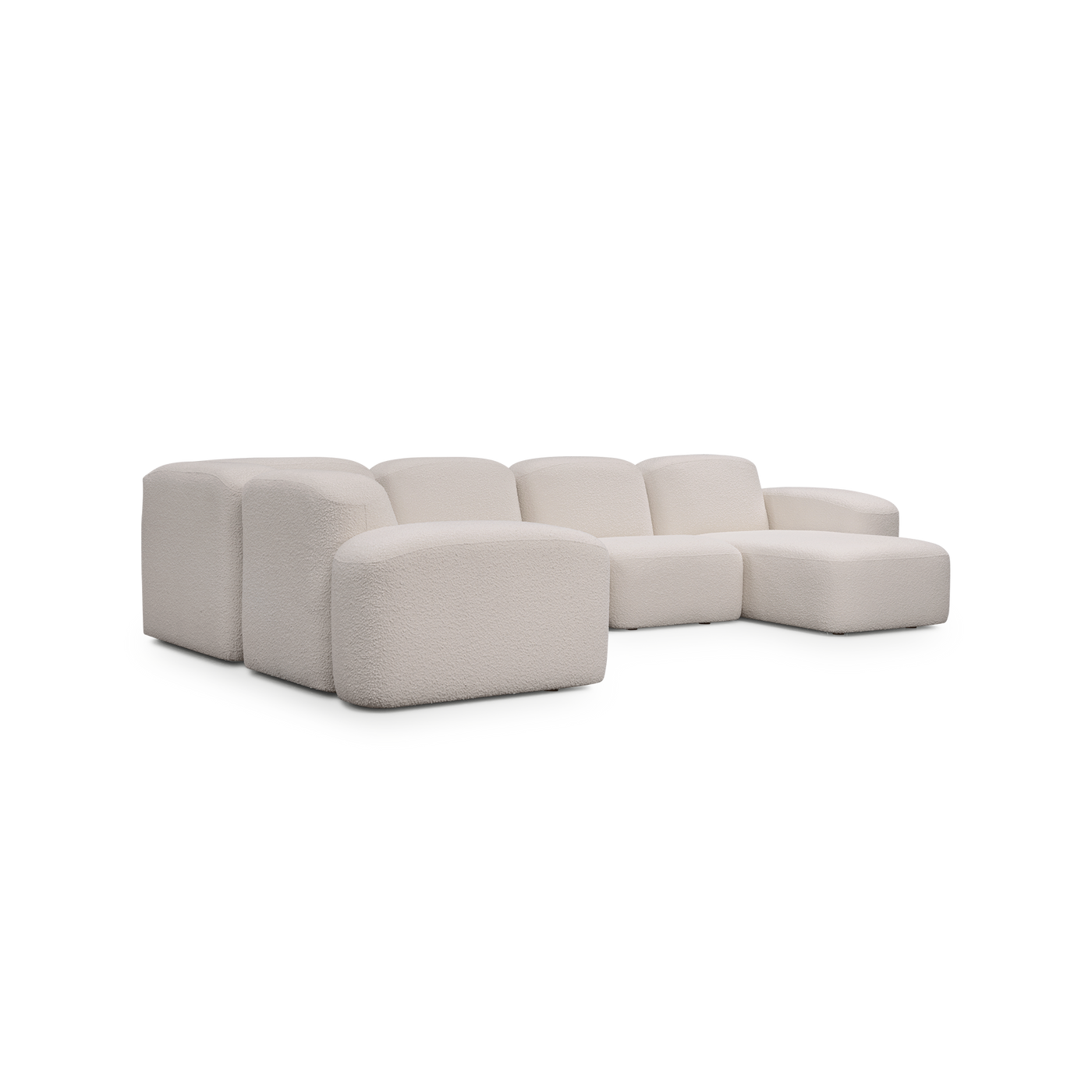 Muse 5 Piece RAF Chaise Modular Sofa - [ Bronte La Creme ]