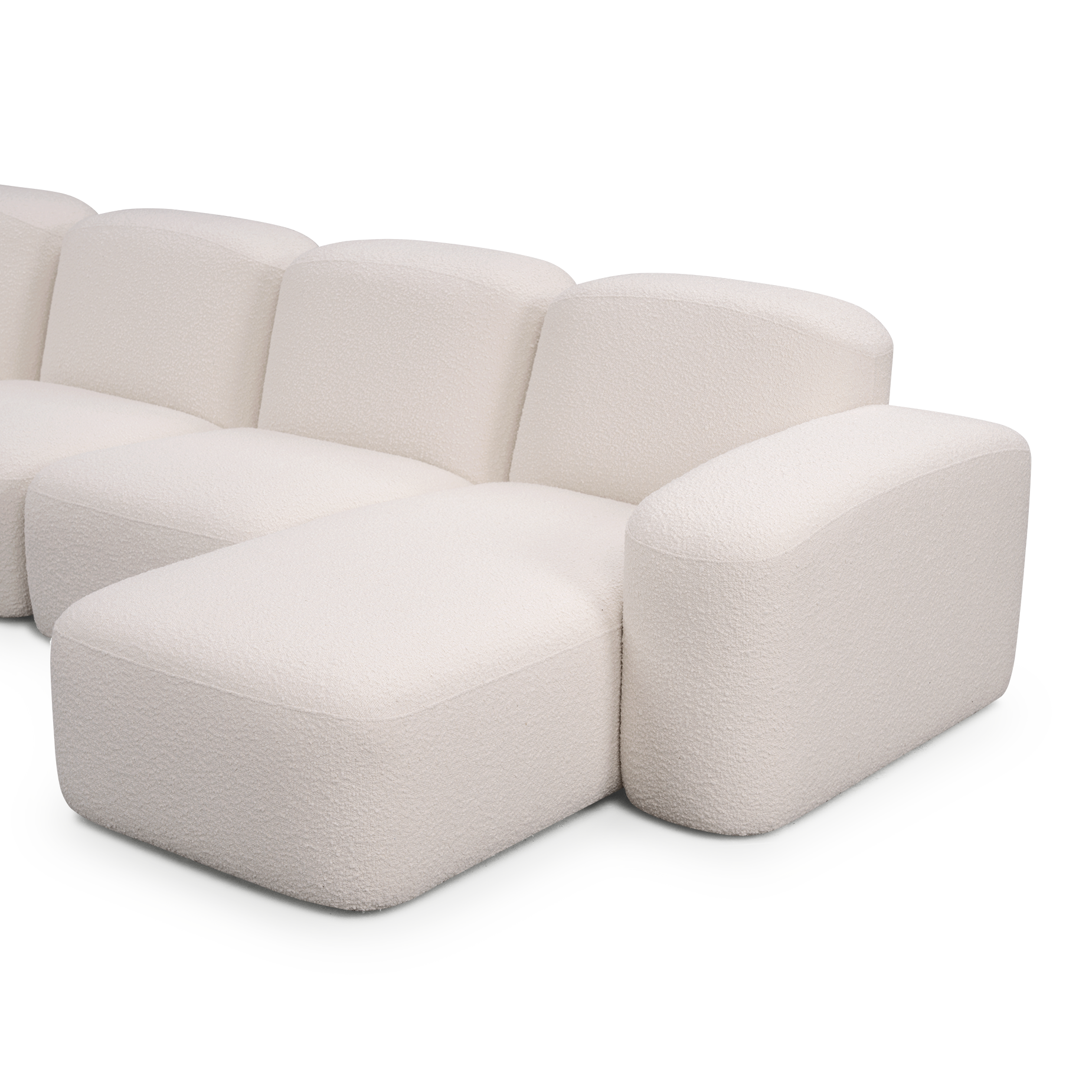 Muse 5 Piece RAF Chaise Modular Sofa - [ Bronte La Creme ]