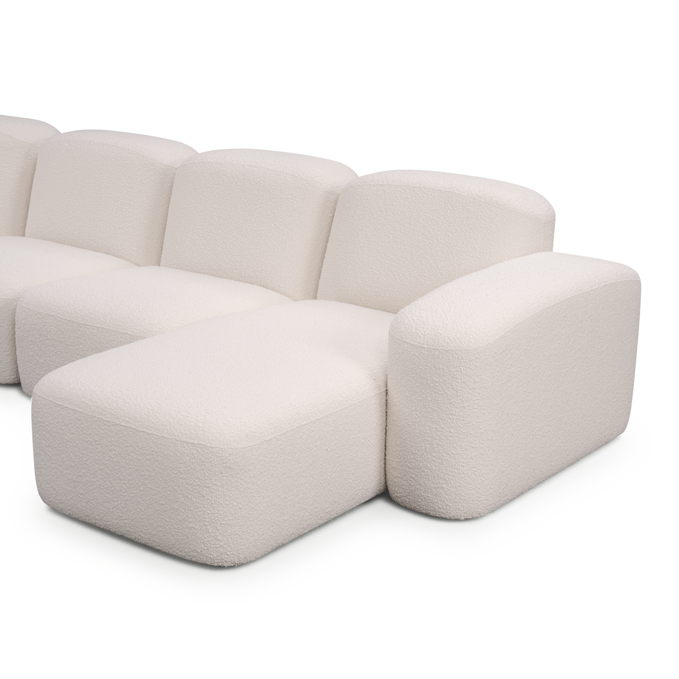 Muse 5 Piece RAF Chaise Modular Sofa - [ Bronte La Creme ]