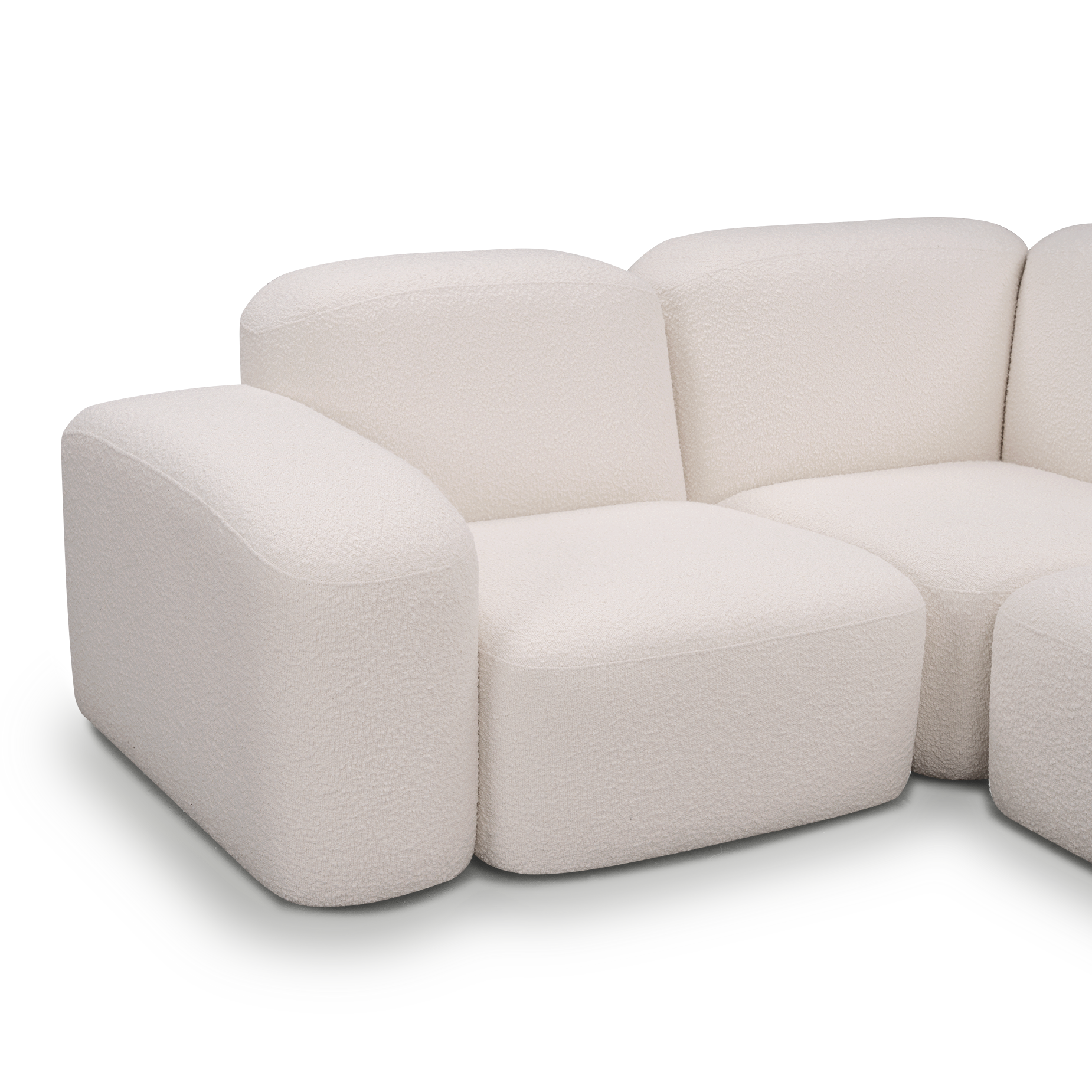 Muse 5 Piece RAF Chaise Modular Sofa - [ Bronte La Creme ]