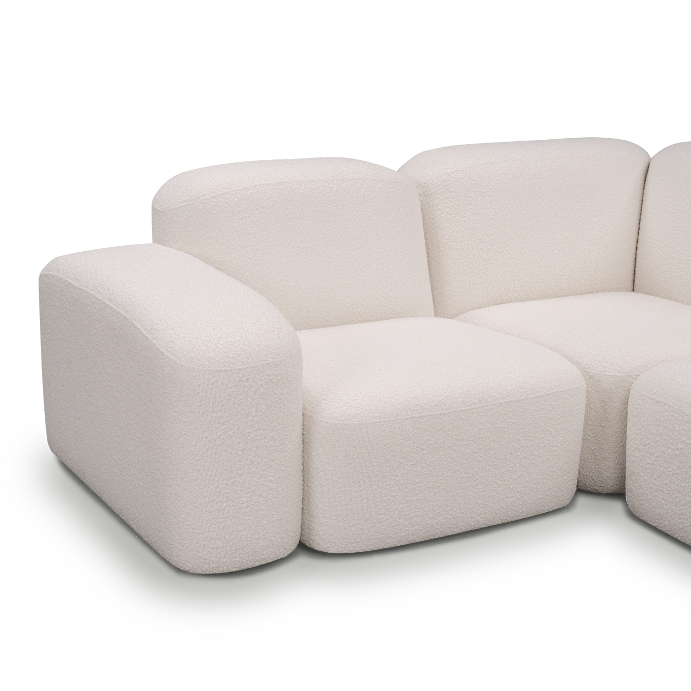 Muse 5 Piece RAF Chaise Modular Sofa - [ Bronte La Creme ]