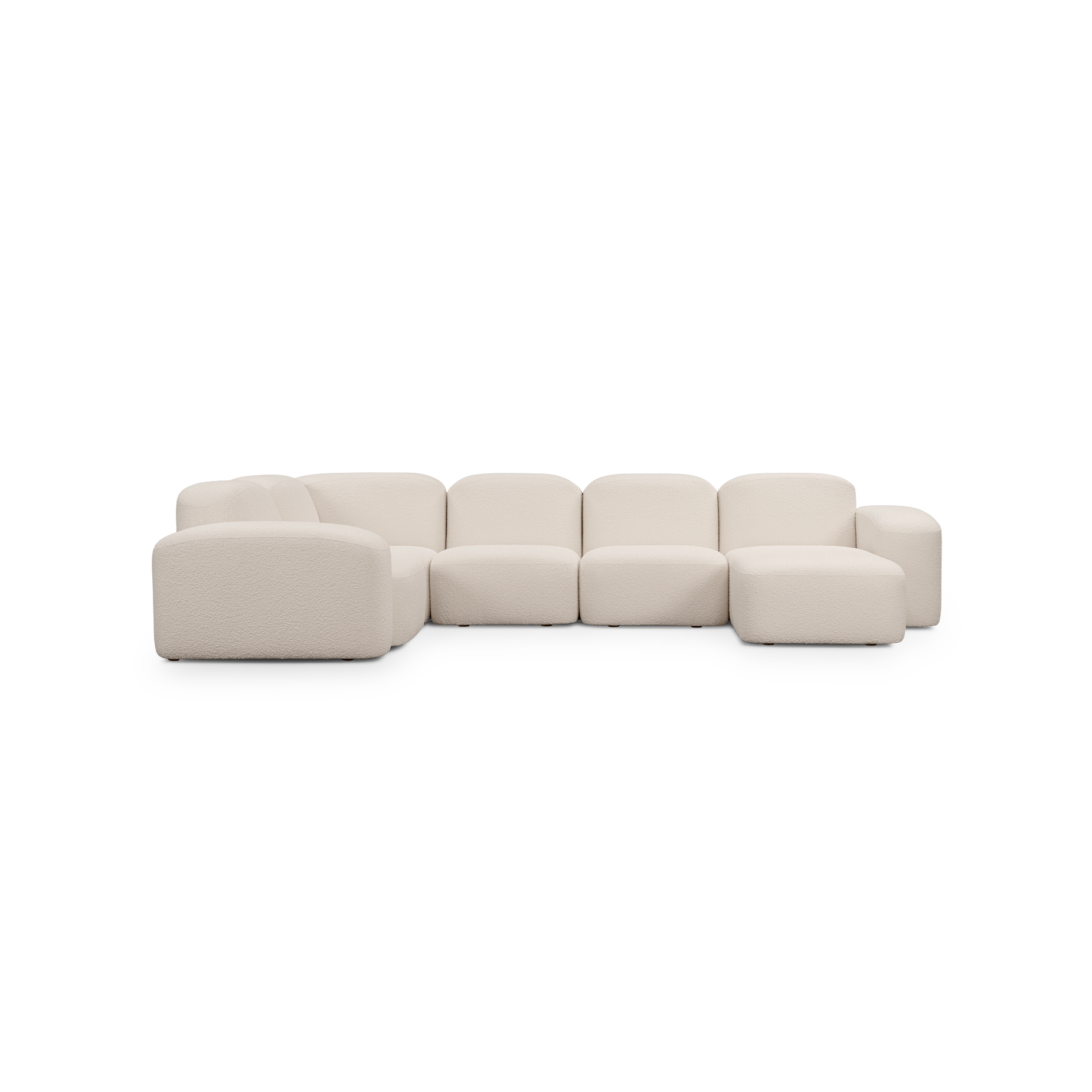Muse 5 Piece RAF Chaise Modular Sofa - [ Bronte Whipped Cream ]