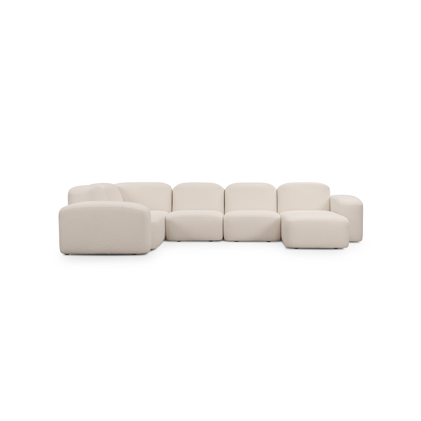 Muse 5 Piece RAF Chaise Modular Sofa - [ Bronte Whipped Cream ]