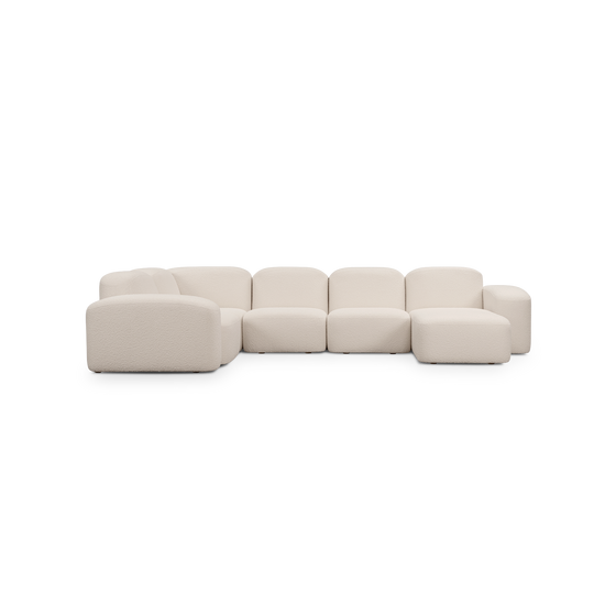 Muse 5 Piece RAF Chaise Modular Sofa - [ Bronte Whipped Cream ]