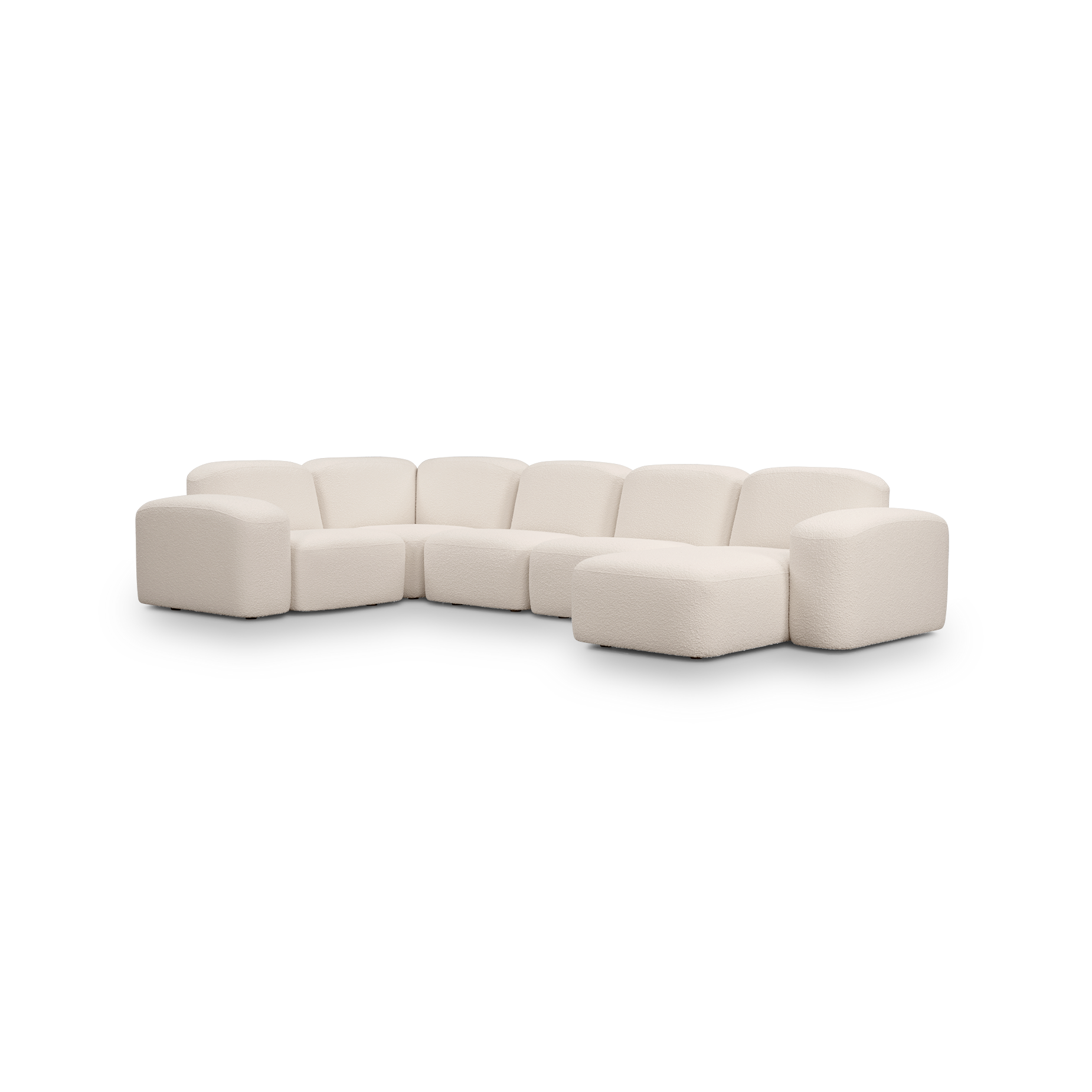 Muse 5 Piece RAF Chaise Modular Sofa - [ Bronte Whipped Cream ]