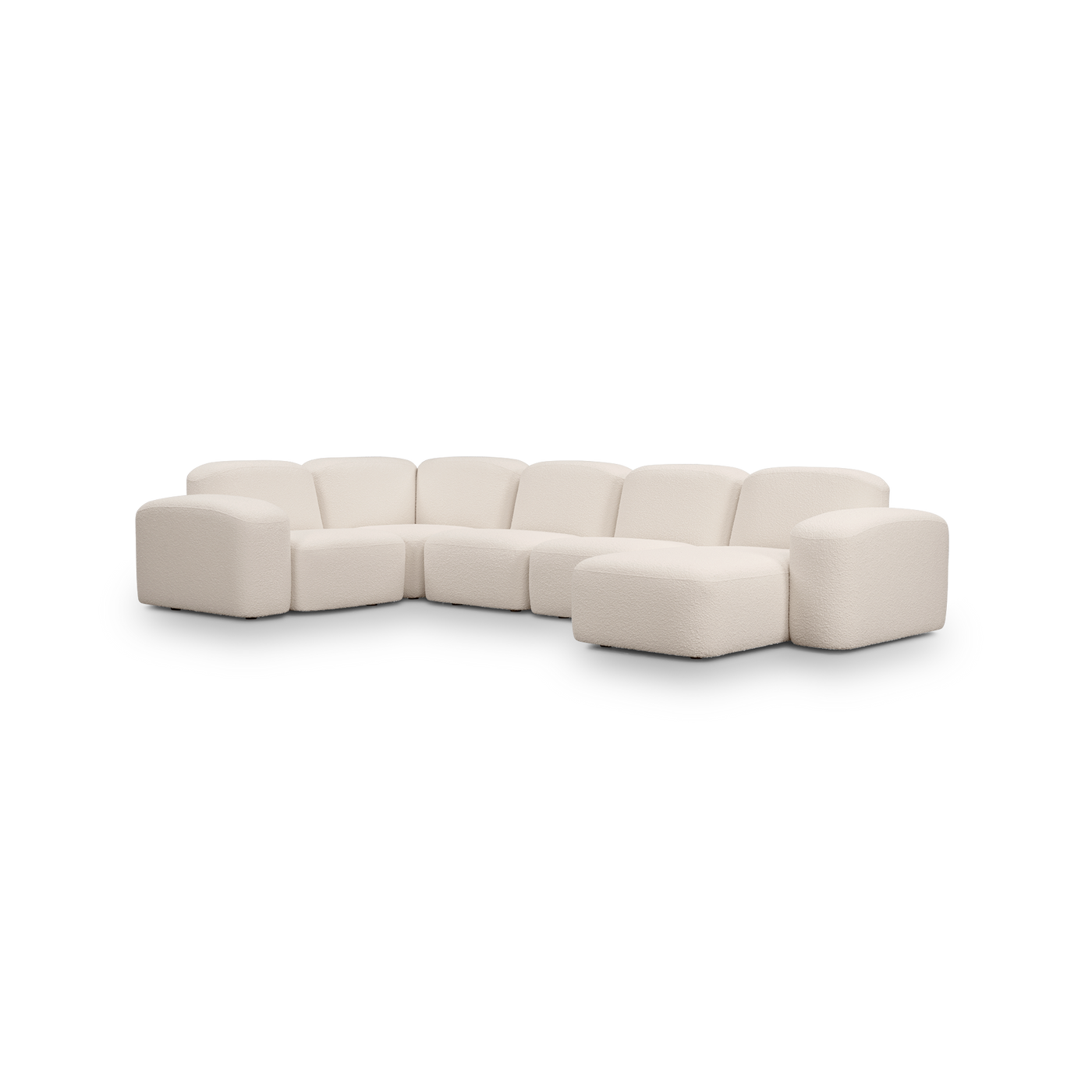Muse 5 Piece RAF Chaise Modular Sofa - [ Bronte Whipped Cream ]