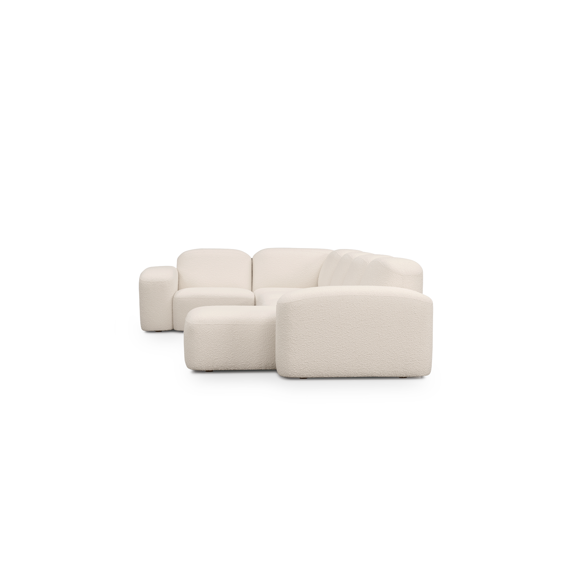 Muse 5 Piece RAF Chaise Modular Sofa - [ Bronte Whipped Cream ]