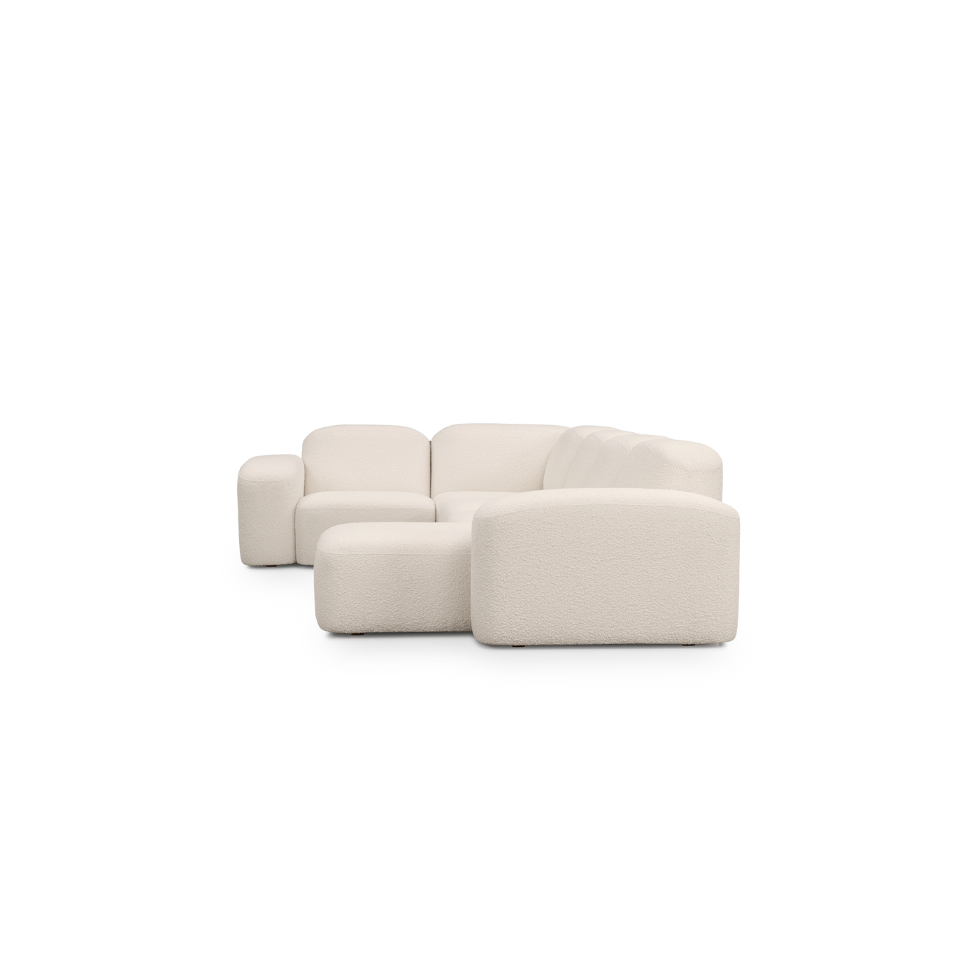 Muse 5 Piece RAF Chaise Modular Sofa - [ Bronte Whipped Cream ]