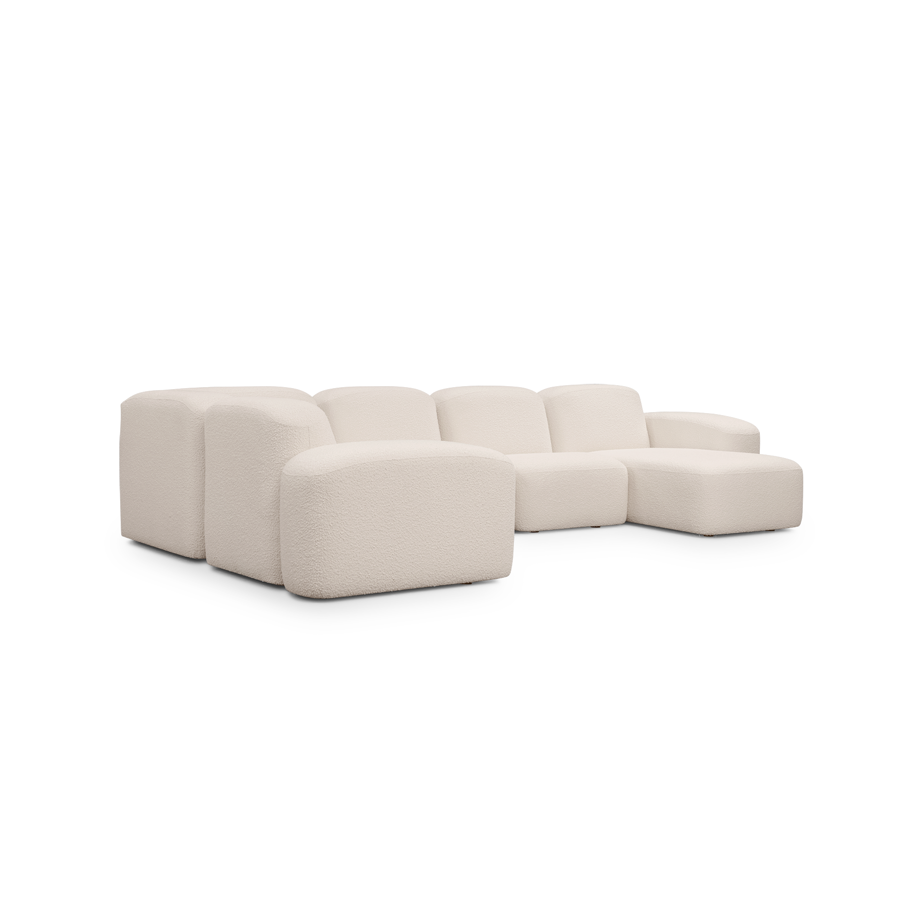 Muse 5 Piece RAF Chaise Modular Sofa - [ Bronte Whipped Cream ]