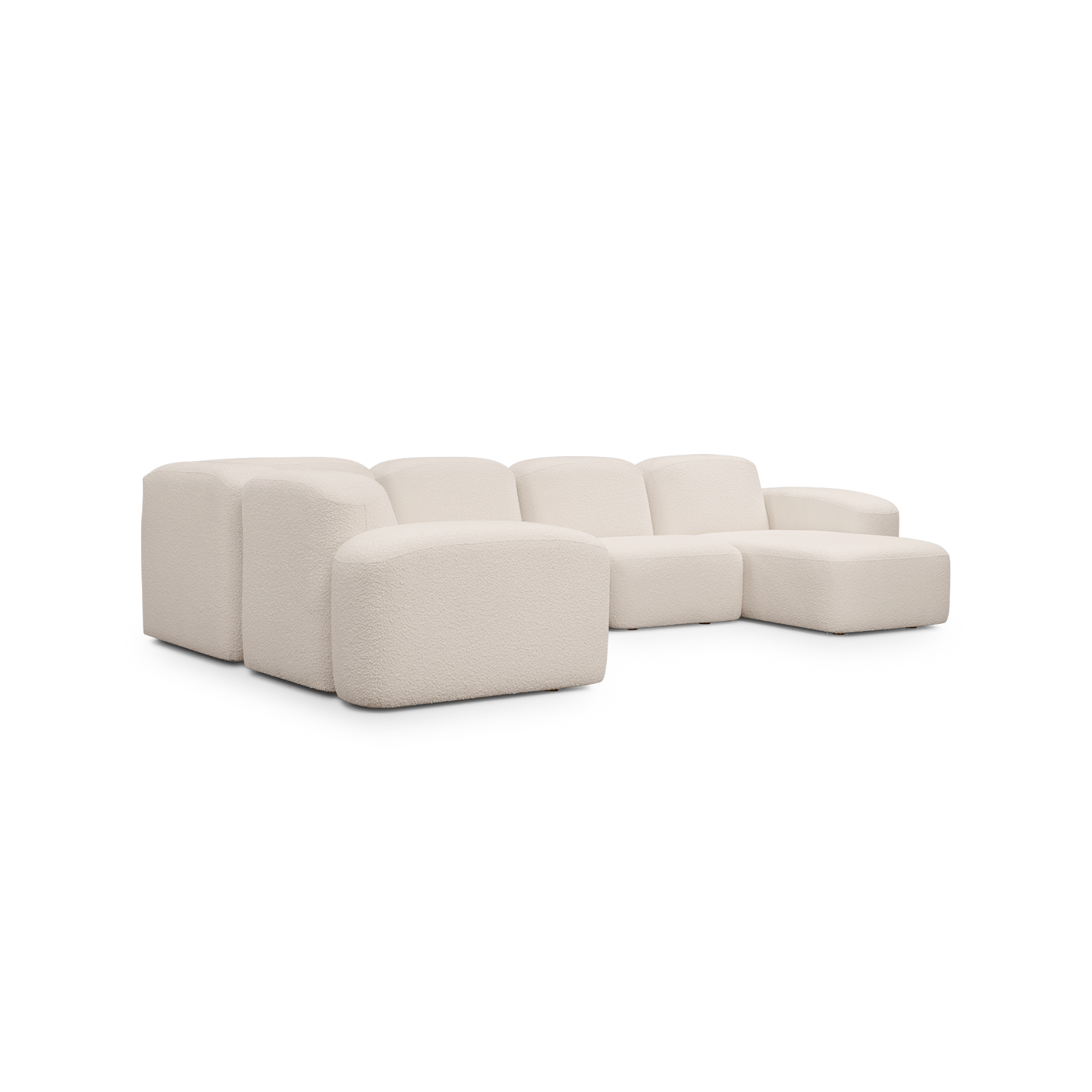 Muse 5 Piece RAF Chaise Modular Sofa - [ Bronte Whipped Cream ]