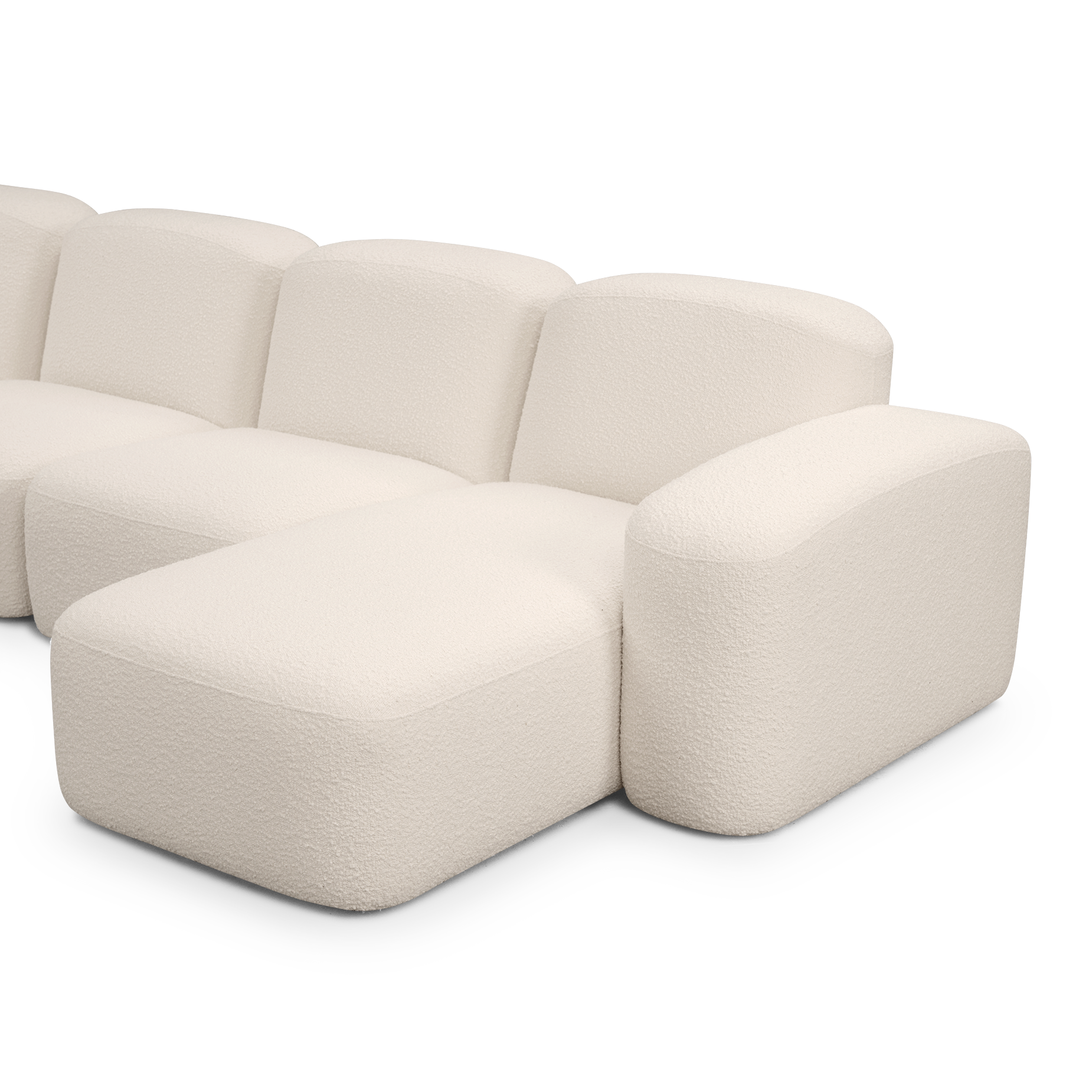 Muse 5 Piece RAF Chaise Modular Sofa - [ Bronte Whipped Cream ]
