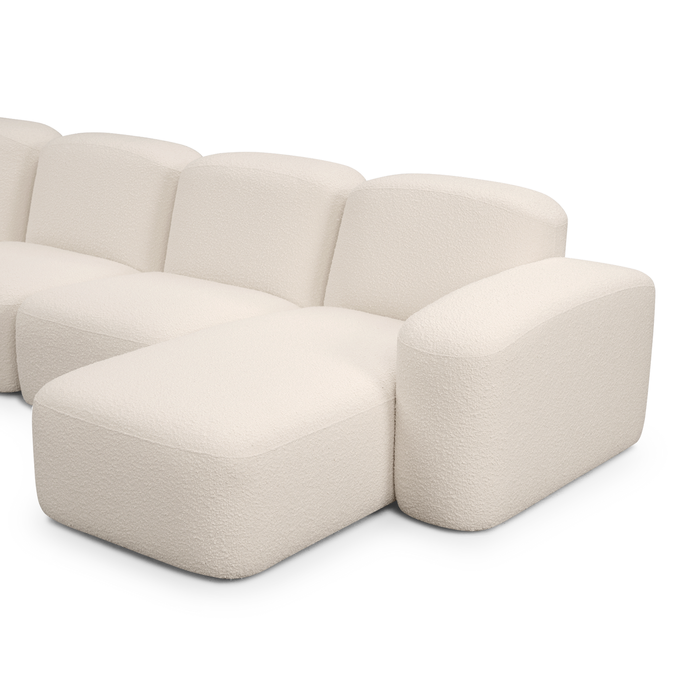 Muse 5 Piece RAF Chaise Modular Sofa - [ Bronte Whipped Cream ]