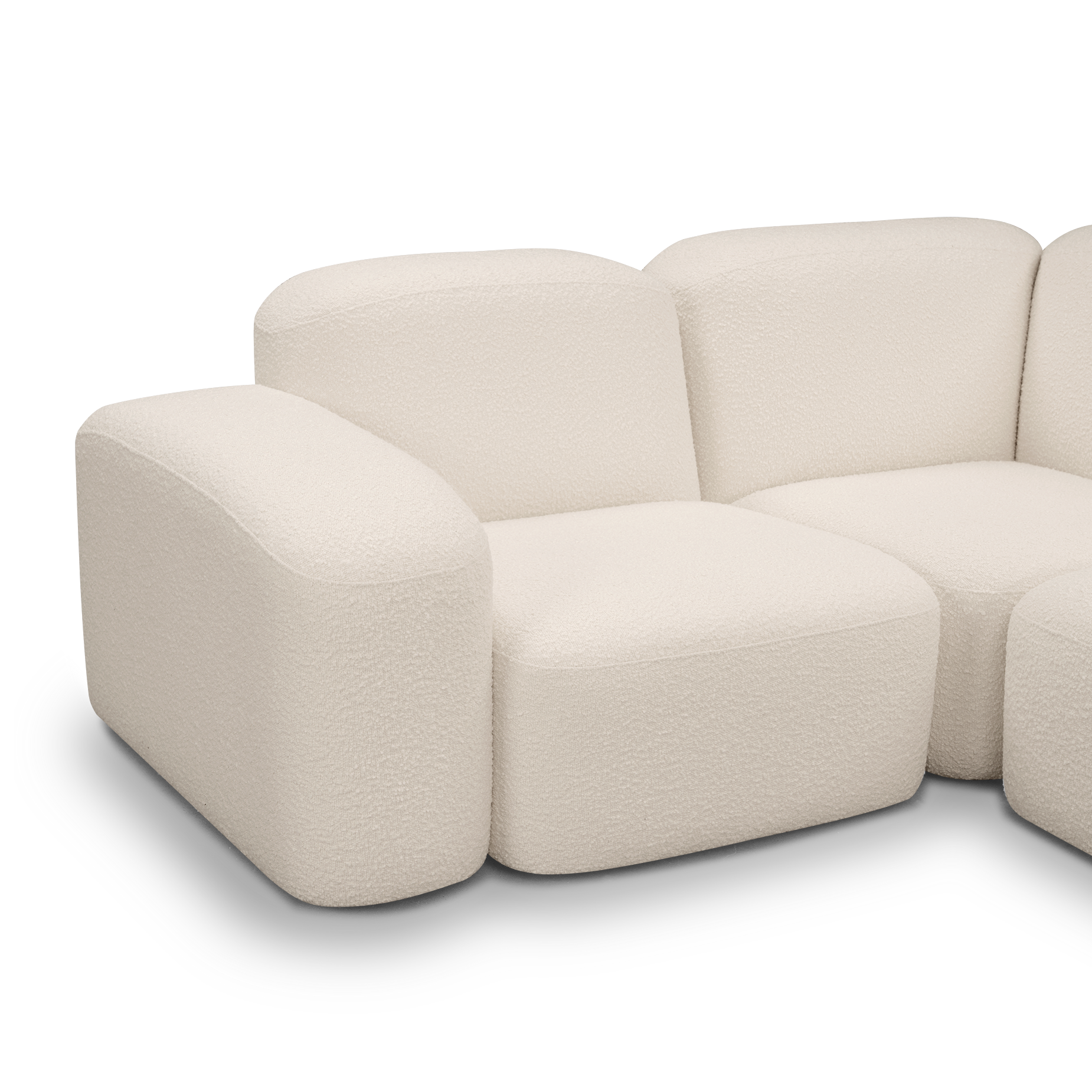 Muse 5 Piece RAF Chaise Modular Sofa - [ Bronte Whipped Cream ]