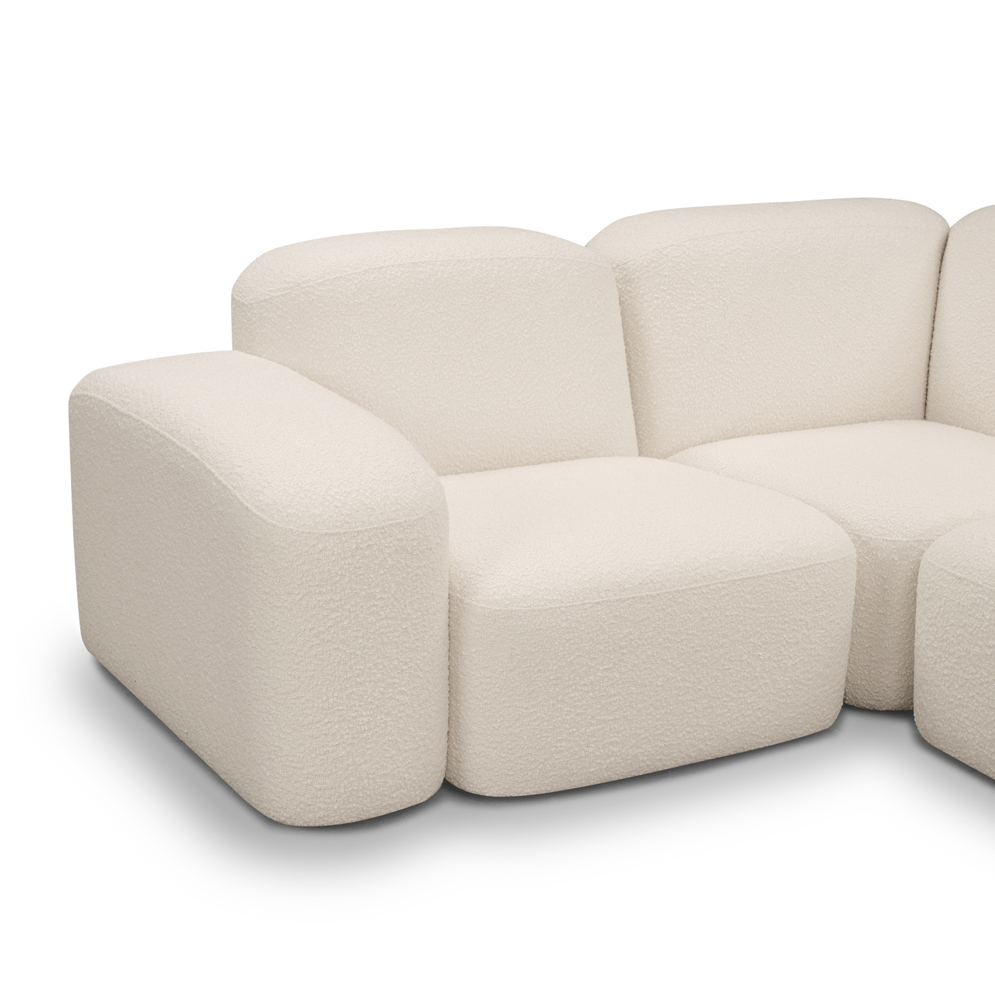 Muse 5 Piece RAF Chaise Modular Sofa - [ Bronte Whipped Cream ]