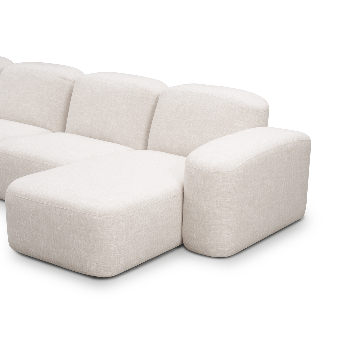Muse 5 Piece RAF Chaise Modular Sofa - [ Byron Oyster ]