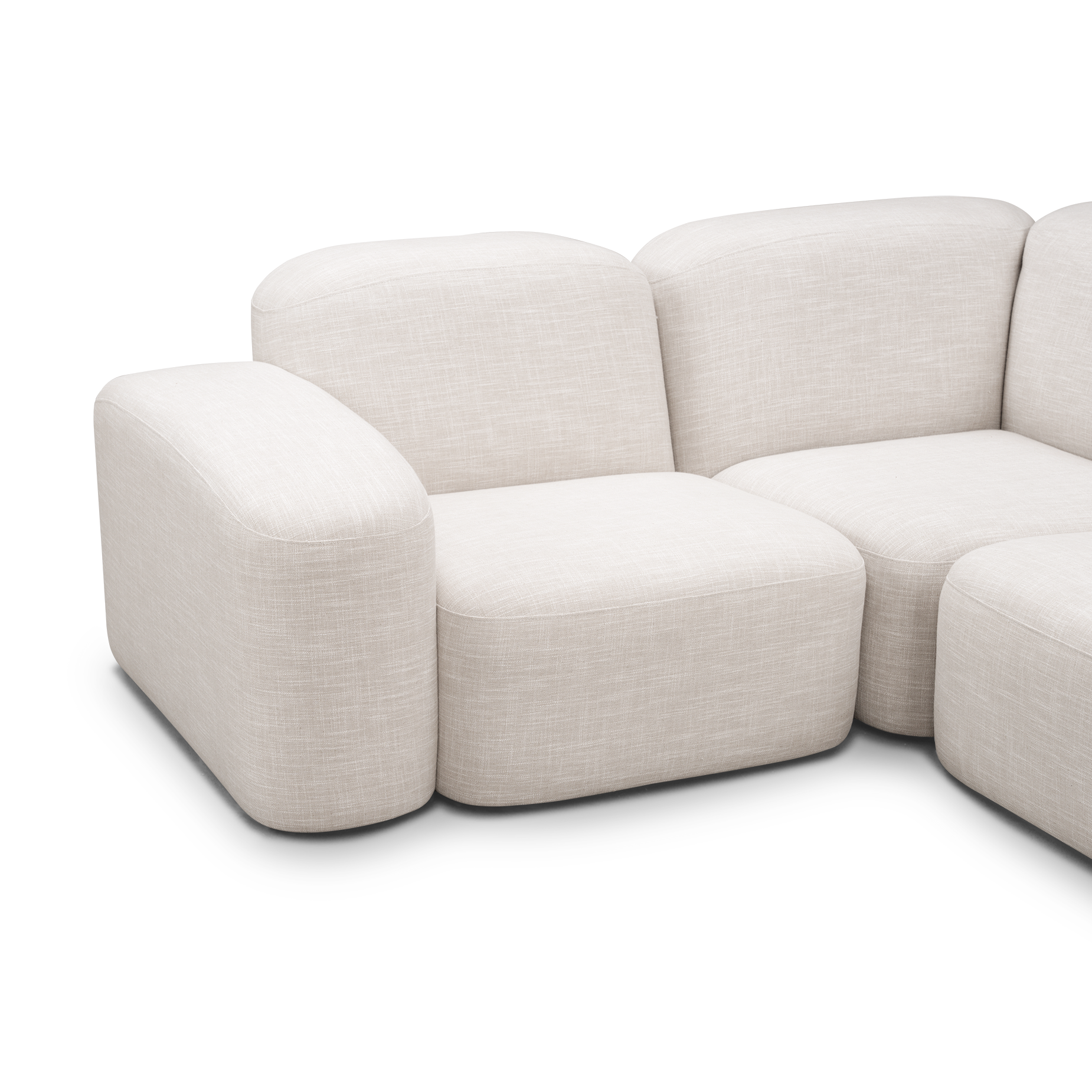 Muse 5 Piece RAF Chaise Modular Sofa - [ Byron Oyster ]
