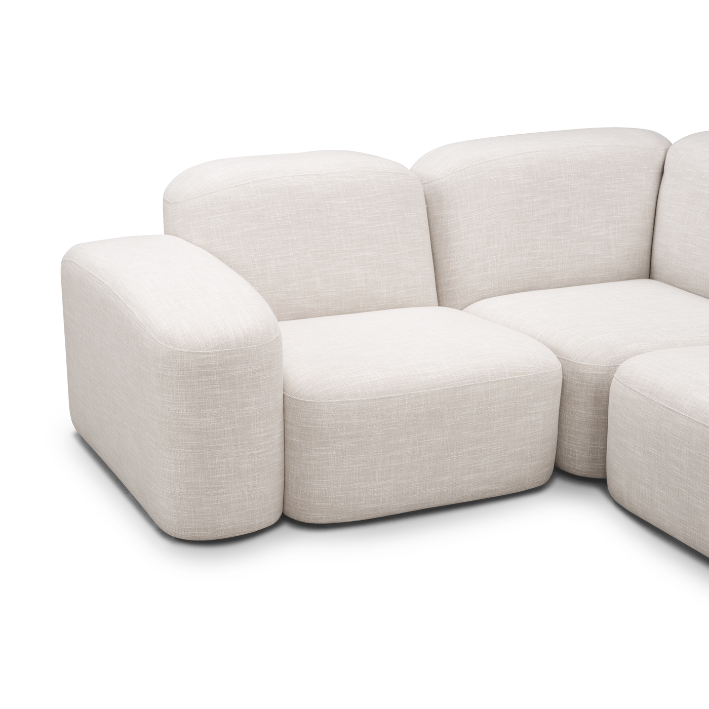 Muse 5 Piece RAF Chaise Modular Sofa - [ Byron Oyster ]