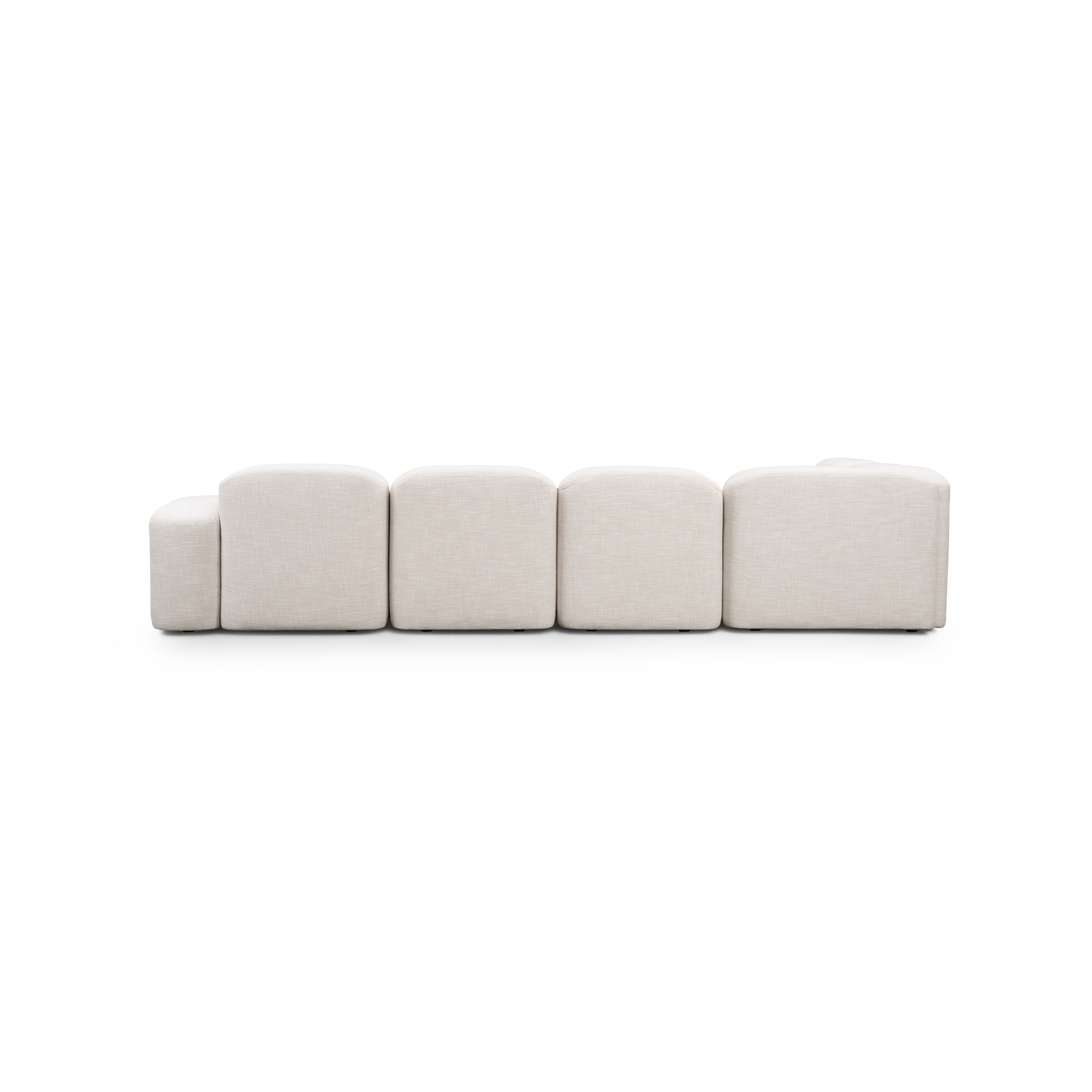 Muse 5 Piece RAF Chaise Modular Sofa - [ Byron Oyster ]